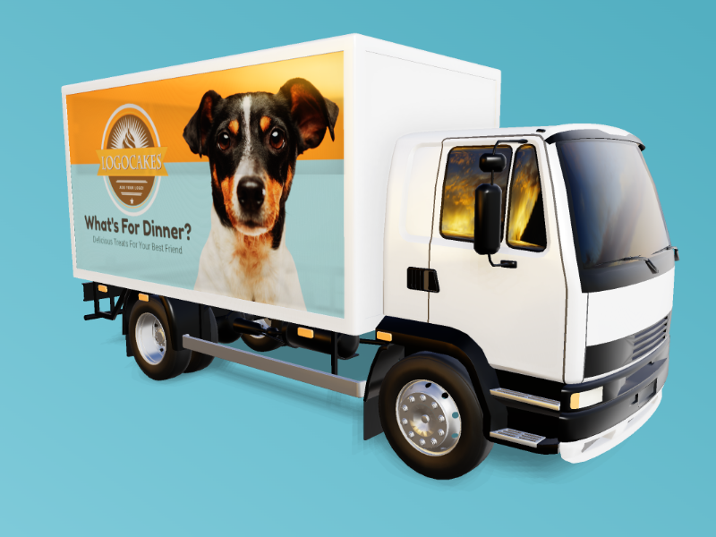 This Presentation Clipart shows a preview of 3D Clipart Delivery Truck