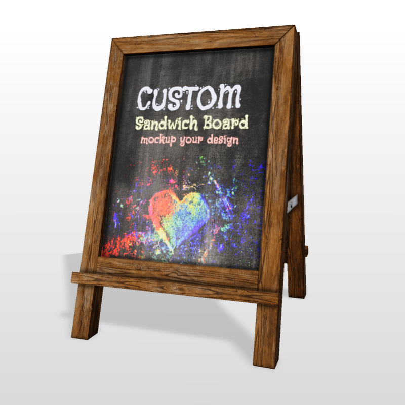 This Presentation Clipart shows a preview of 3D Sidewalk Sign - Customizable Mockup