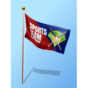 A flag blowing on a pole with editing tools to customize the design and make it your own.