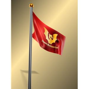 A flag blowing on a pole with editing tools to customize the design and make it your own.