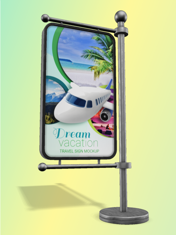 This Presentation Clipart shows a preview of 3D Street Sign - Customizable Mockup