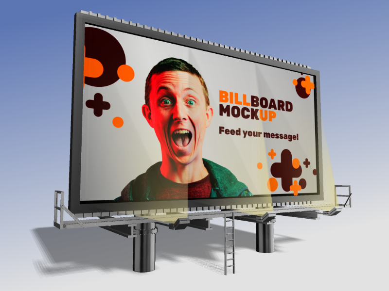 This Presentation Clipart shows a preview of 3D Clipart One Sided Billboard