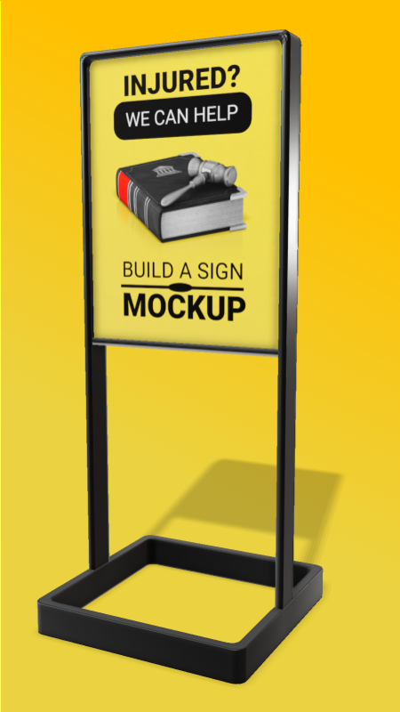 This Presentation Clipart shows a preview of 3D Simple Metal Sign - Customizable Mockup