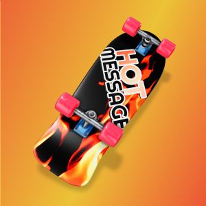 A 3D Retro Skateboard with editing tools to customize the design and make it your own.