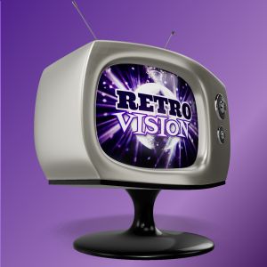 A vintage TV with editing tools to customize the design and make it your own.
