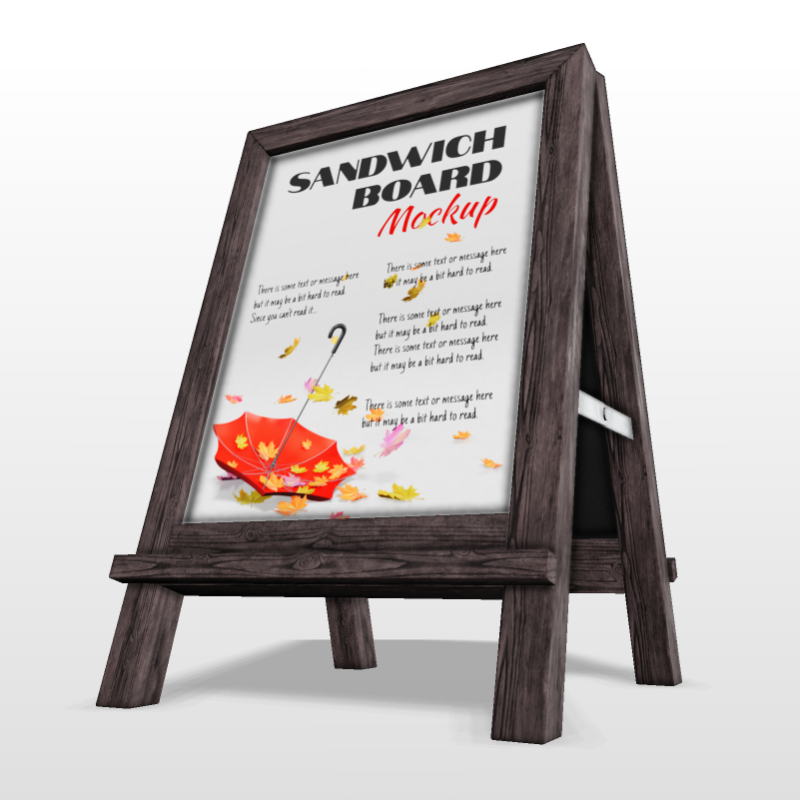 This Presentation Clipart shows a preview of 3D Sidewalk Sign - Customizable Mockup