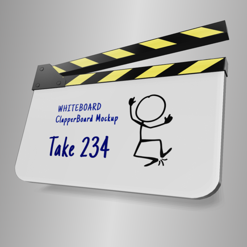 This Presentation Clipart shows a preview of 3D Clipart Movie Clapboard