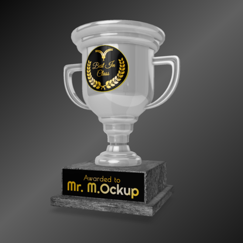 This Presentation Clipart shows a preview of 3D Trophy Clipart - Customizable Mockup
