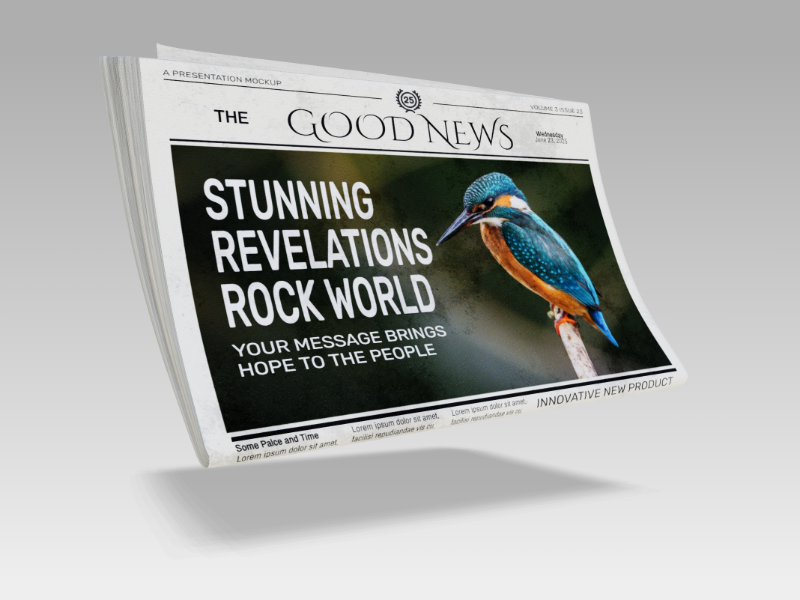 This Presentation Clipart shows a preview of 3D Newspaper Clipart - Customizable Mockup