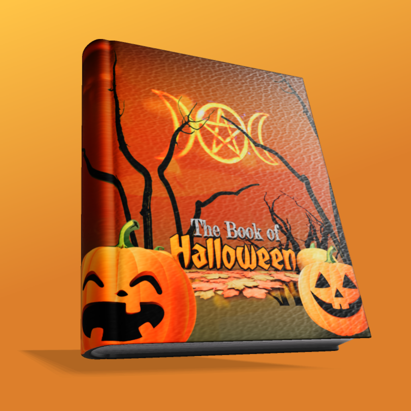 This Presentation Clipart shows a preview of 3D Hard Cover Halloween Book Clipart - Customizable Mockup