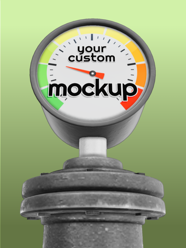This Presentation Clipart shows a preview of 3D Small Pressure Gauge Clipart - Customizable Mockup