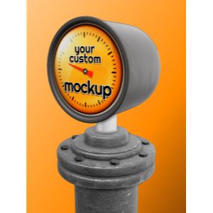 A 3D Small Pressure Gauge with editing tools to customize the design and make it your own.