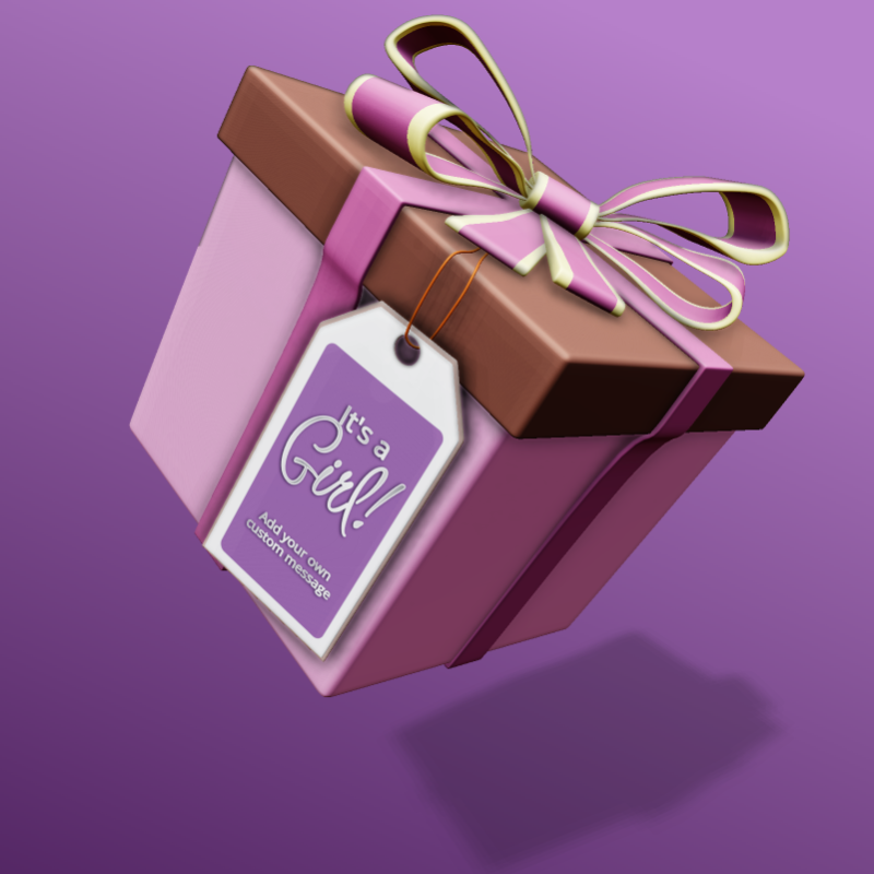 This Presentation Clipart shows a preview of 3D Present and Gift Tag Clipart - Customizable Mockup