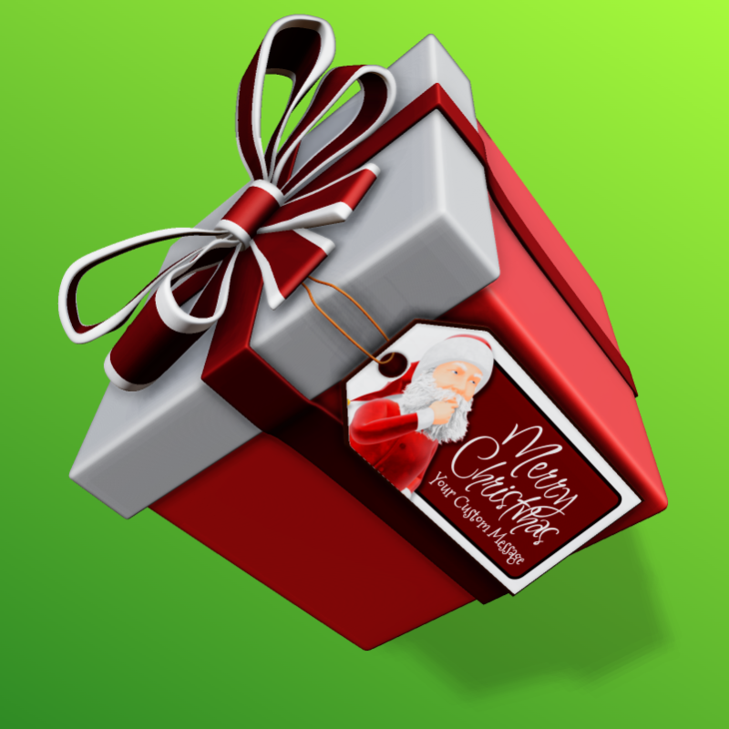 This Presentation Clipart shows a preview of 3D Present and Gift Tag Clipart - Customizable Mockup