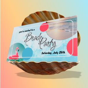 A 3D shell holding card with editing tools to customize the design and make it your own.