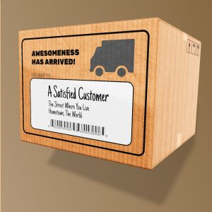 A cardboard box with editing tools to customize the design and make it your own.