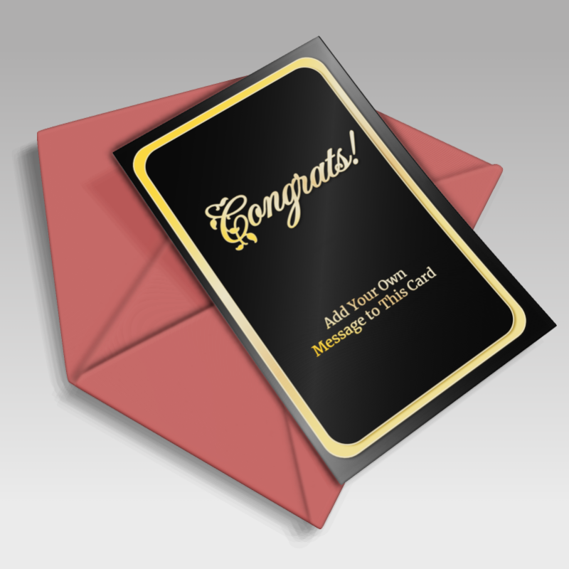 This Presentation Clipart shows a preview of 3D Card On Envelope Clipart - Customizable Mockup