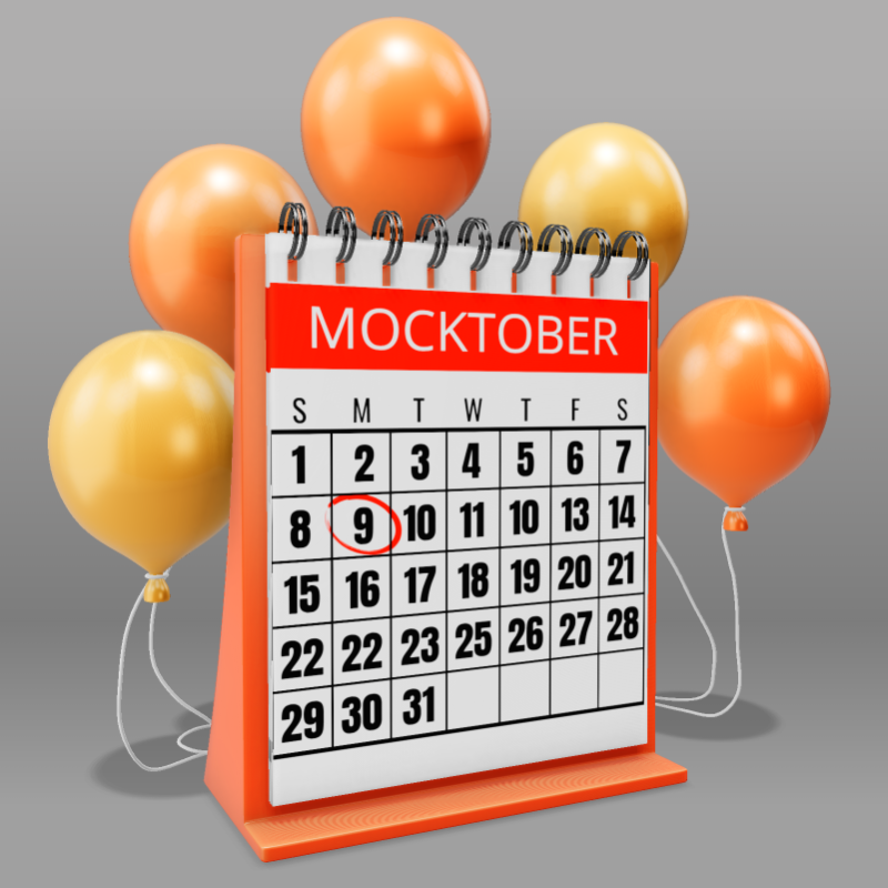 This Presentation Clipart shows a preview of 3D Clipart Monthly Calendar Balloons