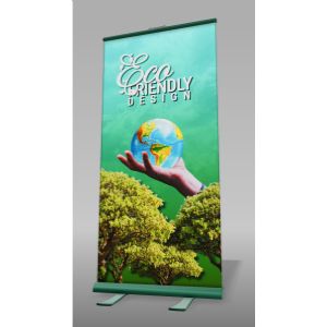 A 3D environmental sustainability themed Roller Banner with editing tools to customize the design and make it your own.