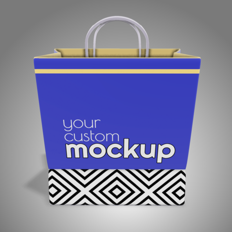 This Presentation Clipart shows a preview of 3D Shopping Bag Clipart - Customizable Mockup