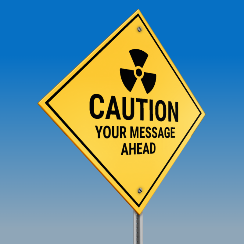 This Presentation Clipart shows a preview of 3D Caution Street Sign Clipart - Customizable Mockup