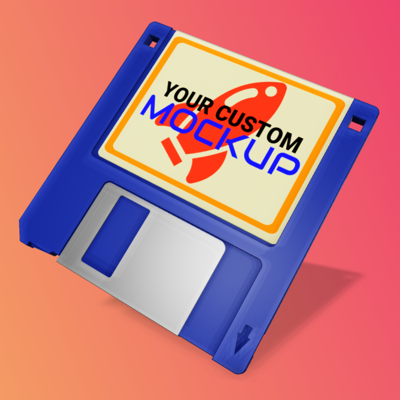 This Presentation Clipart shows a preview of Floppy Disc - Customizable Mockup