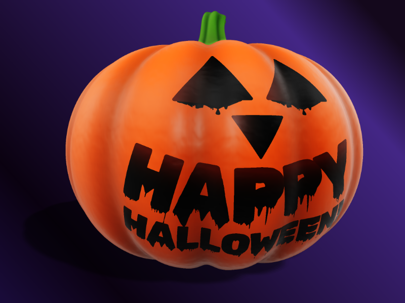 This Presentation Clipart shows a preview of 3D Pumpkin Clipart - Customizable Mockup