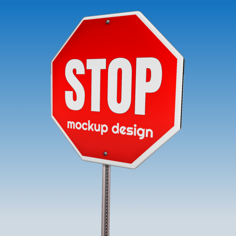 This Presentation Clipart shows a preview of 3D Stop Sign Clipart - Customizable Mockup