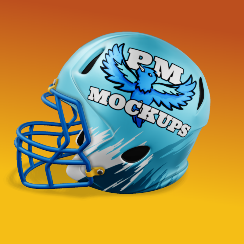This Presentation Clipart shows a preview of 3D Football Helmet Clipart - Customizable Mockup