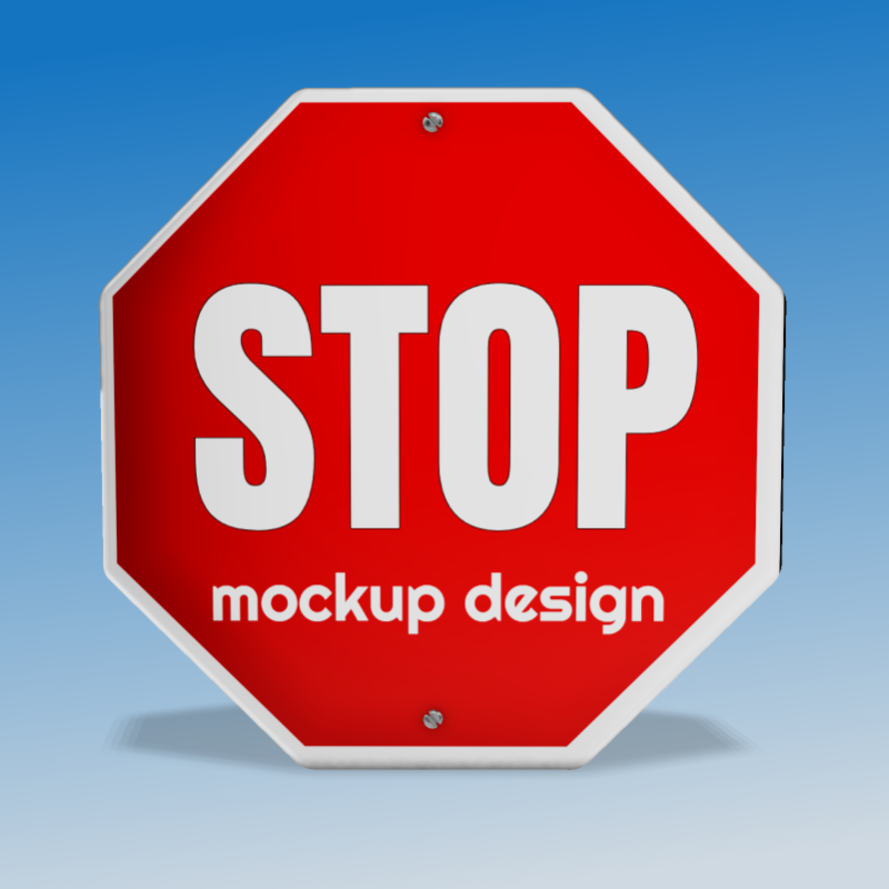This Presentation Clipart shows a preview of 3D Stop Sign Clipart - Customizable Mockup
