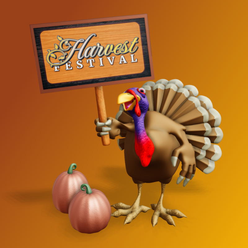 This Presentation Clipart shows a preview of 3D Turkey Holding Sign Clipart - Customizable Mockup
