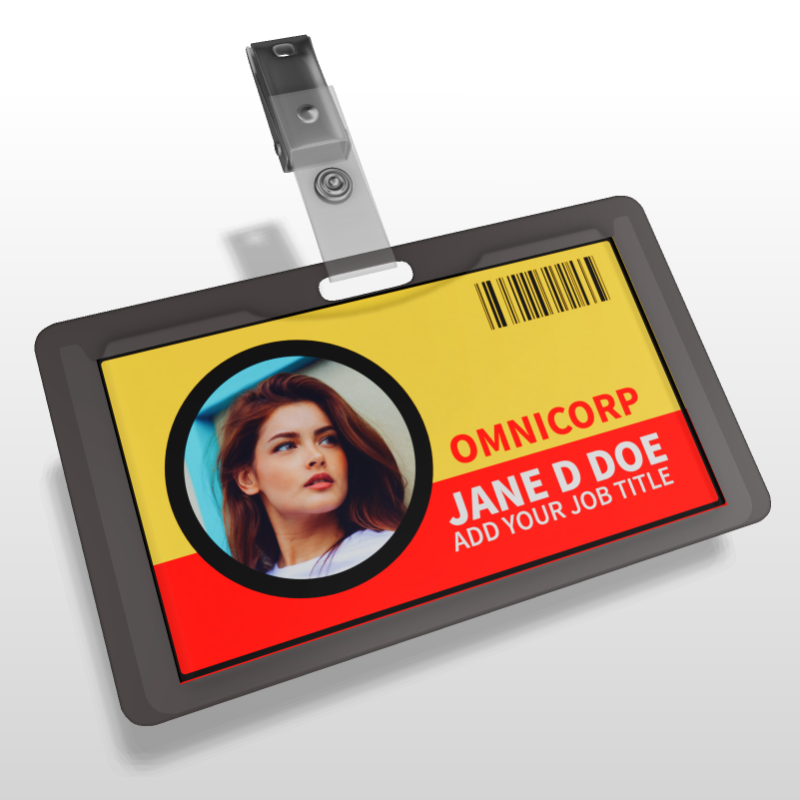 This Presentation Clipart shows a preview of 3D Personal ID Badge Clipart - Customizable Mockup