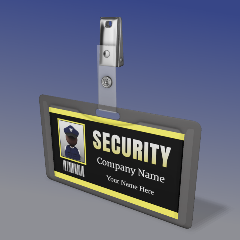 This Presentation Clipart shows a preview of 3D Security ID Badge Clipart - Customizable Mockup