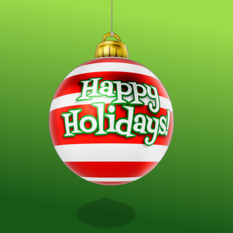 This Presentation Clipart shows a preview of 3D Holiday Ornament Clipart - Customizable Mockup