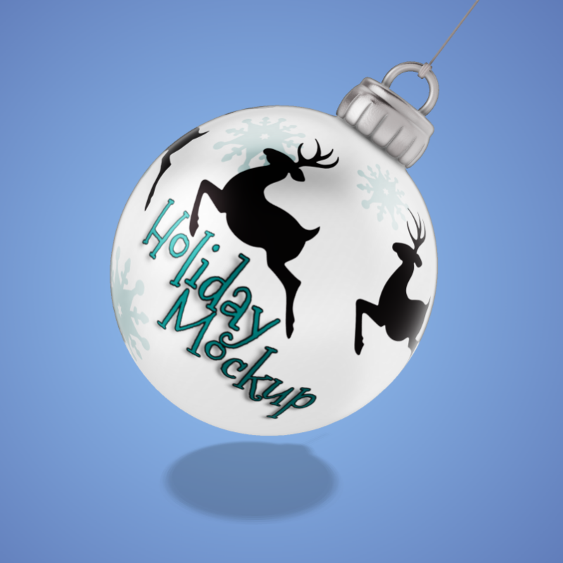 This Presentation Clipart shows a preview of 3D Holiday Ornament Clipart - Customizable Mockup