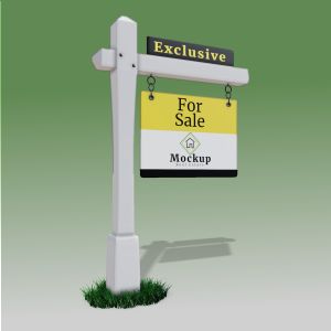 A 3D Real Estate Sign with editing tools to customize the design and make it your own.