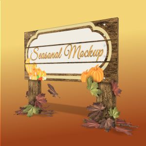 A 3D Autumn Sign with editing tools to customize the design and make it your own.