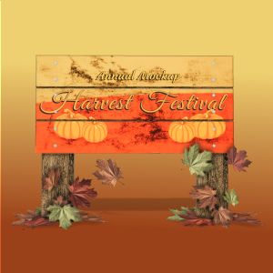 A 3D Autumn Sign with editing tools to customize the design and make it your own.