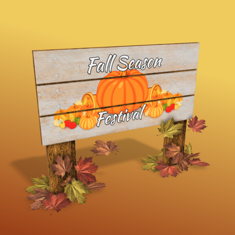 This Presentation Clipart shows a preview of 3D Autumn Sign - Customizable Mockup