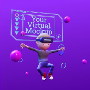 A 3D Jumping Male VR Player with editing tools to customize the design and make it your own.