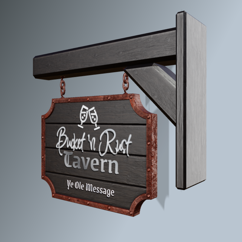 This Presentation Clipart shows a preview of 3D Medieval Tavern Sign - Customizable Mockup