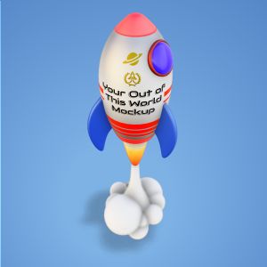 A 3D Rocket Ship clipart with editing tools to customize the design and make it your own.