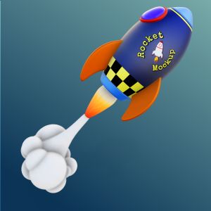 A 3D Rocket Ship clipart with editing tools to customize the design and make it your own.