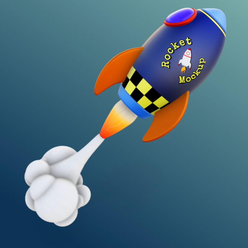 This Presentation Clipart shows a preview of 3D Rocket Ship - Customizable Clipart