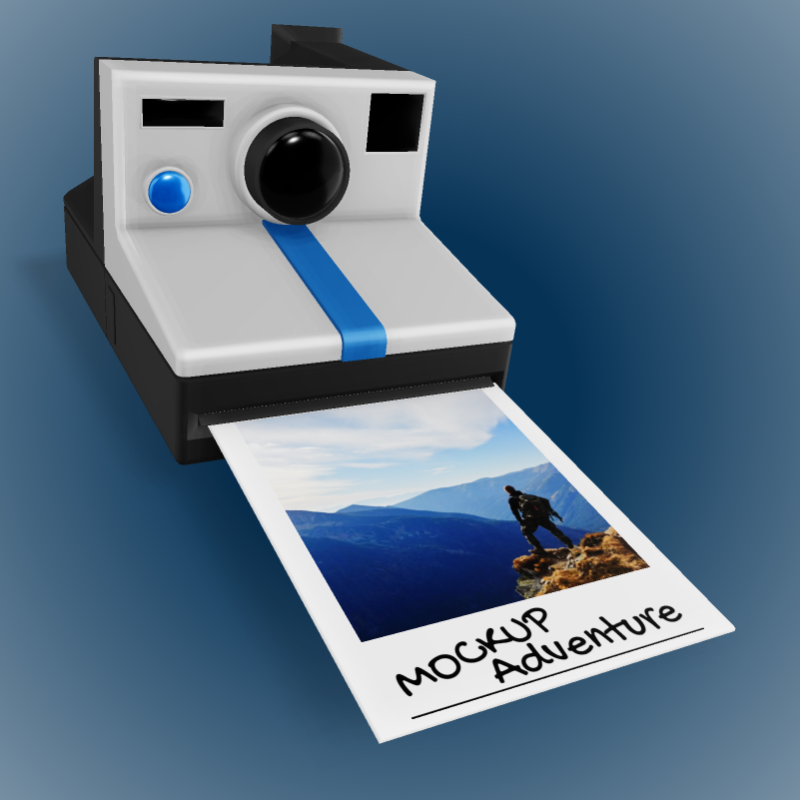 This Presentation Clipart shows a preview of 3D Clipart Retro Instant Camera