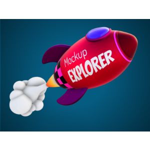 A 3D Rocket Ship clipart with editing tools to customize the design and make it your own.