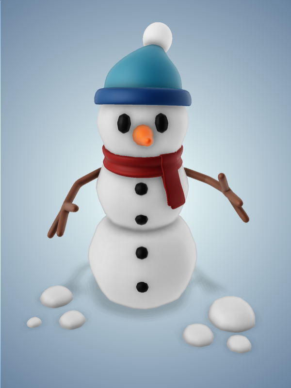 This Presentation Clipart shows a preview of 3D Snowman Clipart - Customizable Mockup