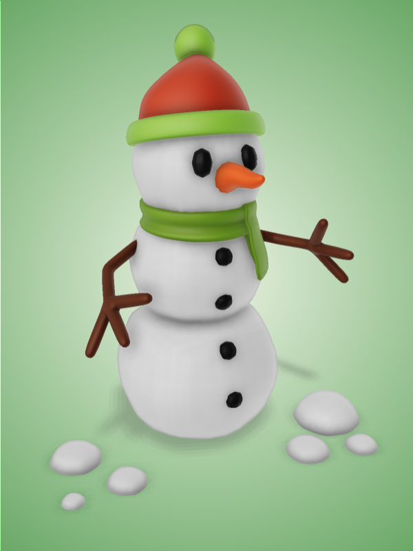 This Presentation Clipart shows a preview of 3D Snowman Clipart