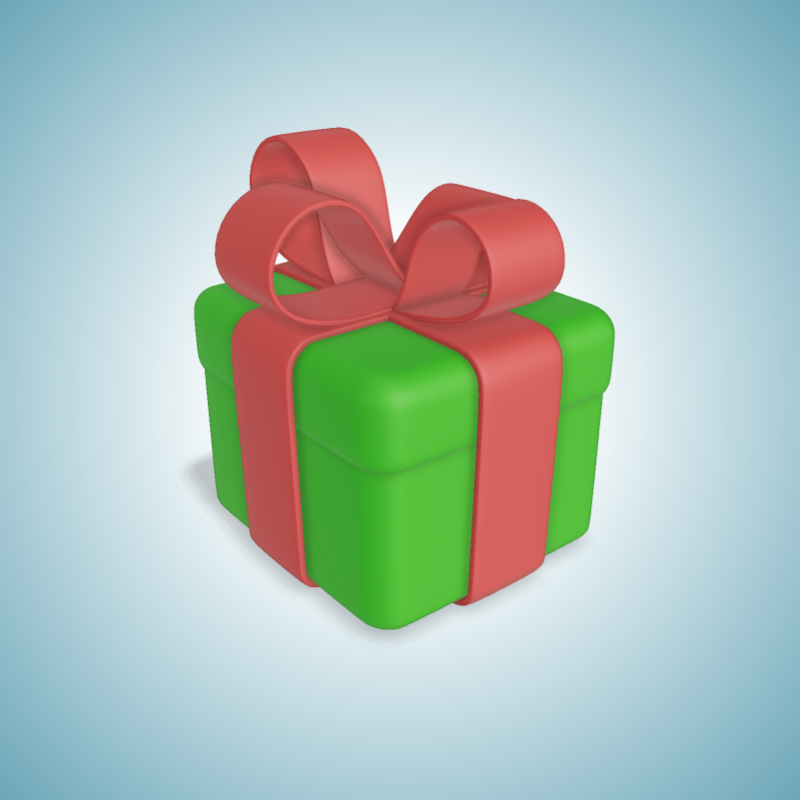 This Presentation Clipart shows a preview of 3D Single Gift Clipart