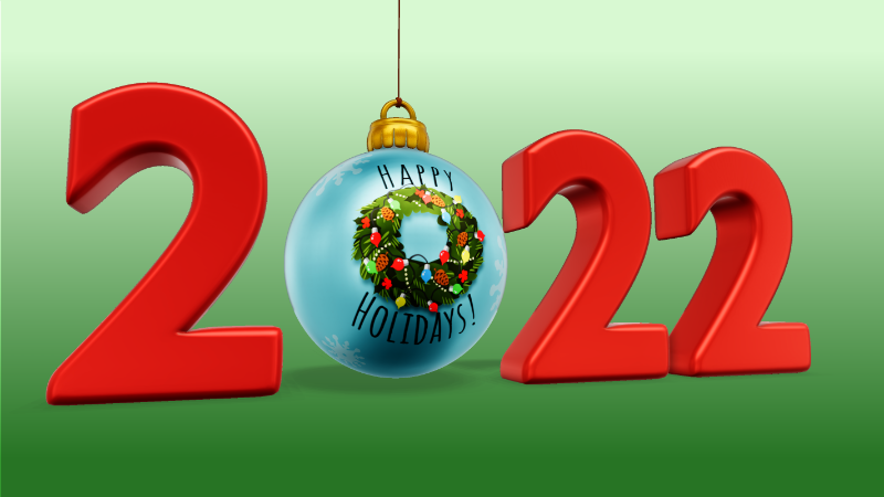 This Presentation Clipart shows a preview of 3D 2022 Holiday Clipart - Customizable Mockup